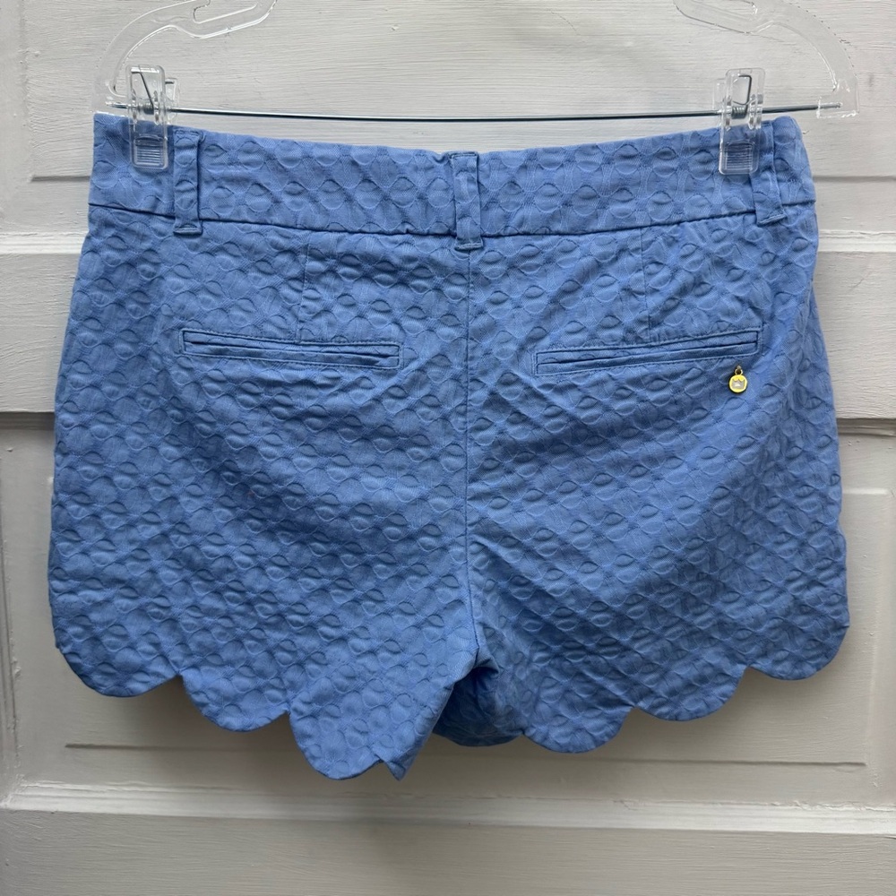 Crown & Ivy Blue Scallop Hem Shorts Size 2 Cotton Stretch - Picture 4 of 9